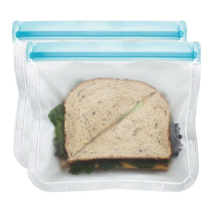 (re)zip Lay-Flat Lunch Leakproof Reusable Storage Bag (2 Pack) Aqua