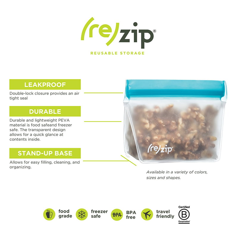 Reusable Double Zipper Bags, Food Storage Bags, Leak-proof Freezer